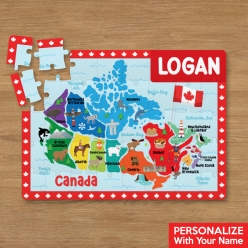 Personalized 30pc Canada Day Map Puzzle w/ Name
