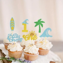 The Big One Glittering Large Food Toppers - 12 PK
