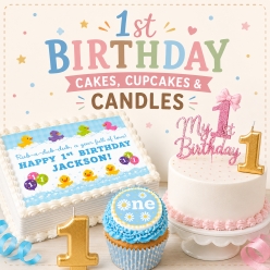 1st Birthday Party Cakes & Candles