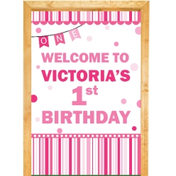 1st Birthday Girl PERSONALIZED Vinyl Keepsake Door Sign