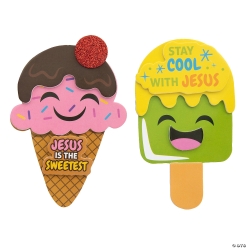 Religious Ice Cream Magnet Foam Craft Kit-12Pk