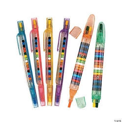 Rainbow 20 Colour Glitter Stacking Point Crayons - 12 Pk