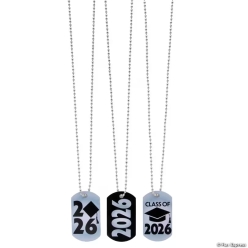 2026 Graduation Metal Dog Tag Necklaces-12Pk