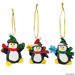 2026 Penguins in Winter Gear Christmas Ornaments-10Pk