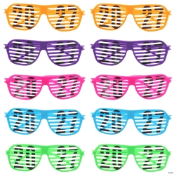 Bright Colour 2027 Neon Shutter Glasses-10 Pk