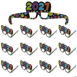 2027 Bright Colour Polka Dot Cardstock Novelty Glasses-8 Pk