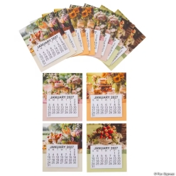2027 Large Print Flower Cardstock Calendar Magnets-12Pk