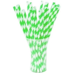 60% OFF: Lime Striped Straws - 10 PK