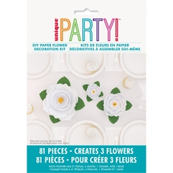 Royal Garden Large White Table Paper Flower Kit - 3 PK