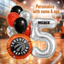 Raptors PERSONALIZED 1 Digit Age Balloon Bouquet