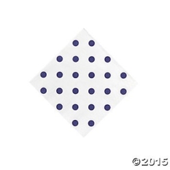 Purple Polka Dot Beverage Napkins - 16 Pk