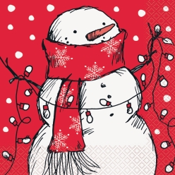 Vintage Snowman Lunch Napkins - 16 PK