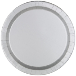 Silver Round Dinner Plates - 8 Pack
