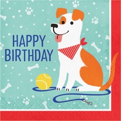 Birthday Dog Lunch Napkins - 16 Pk