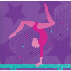 Gymnastics Beverage Napkins - 16 Pk