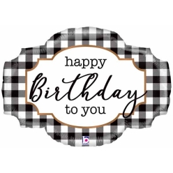 Black & White Plaid Birthday 32