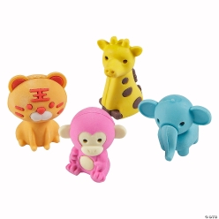 Animal 3D Eraser Assortment - 24Pk