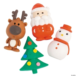 Christmas Character 3D Erasers - 24pk