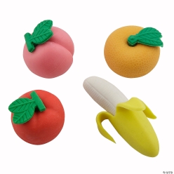 Fruit 3D Eraser Assortment - 24Pk