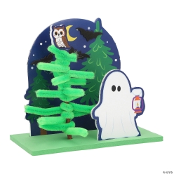 3D Ghost in Forest Chenille Stem Craft Kit-12Pk