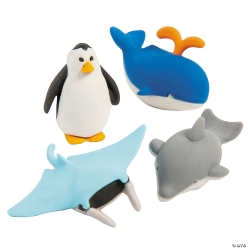 Ocean Animal 3D Erasers - 24Pk
