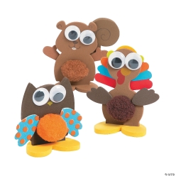 3D Pom-Pom Fall Pals Craft Kit 12 Pk