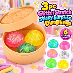 3pc Glitter Stretch Sticky Surprise Dumplings