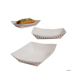 Baseball Themed Paper Food Trays - 12Pk
