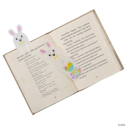 Easter Bunny Plastic Clip Bookmarks - 48Pk