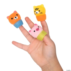 Mochi Character Rubber Finger Puppets-12Pk