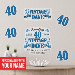 40% OFF: Vintage Dude 40th Personalized Vinyl Wall Decal Set 6pk