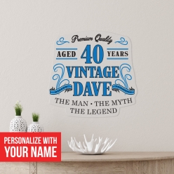 60% OFF: Vintage Dude 40th Personalized Vinyl Wall Decal