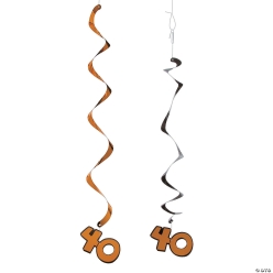 40th Birthday Hanging Swirls - 5 Pk