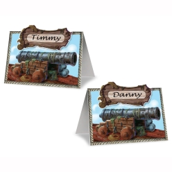 Pirate Double Sided Place Cards - 8 PK