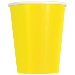 Bright Yellow 9oz Paper Cups 8 Pack