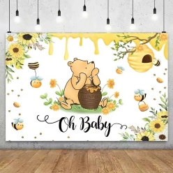 Winnie the Pooh Oh Baby Keepsake FABRIC Backdrop