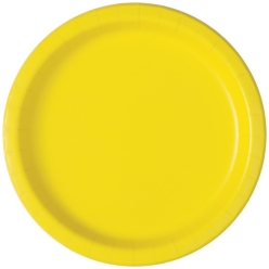 Bright Yellow Round Dessert Plates - 8 Pack