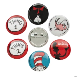 The Cat in the Hat Buttons - 48Pk
