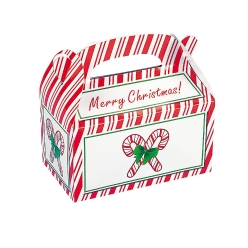 Candy Cane Merry Christmas Full Size Treat Boxes - 12 Pk