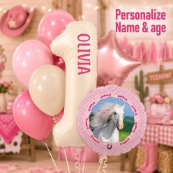 *Pretty Horse PERSONALIZED Name & Age Balloon Bouquet