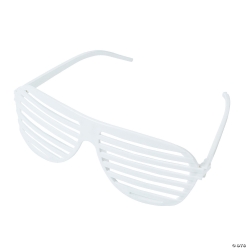 White Shutter Shading Glasses - 12 Pk