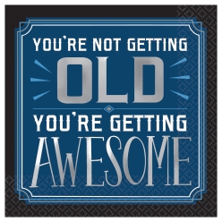 Man Birthday Awesome Metallic Napkins - 16 PK