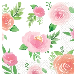 Floral Baby Shower Beverage Napkins - 16 Pk