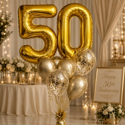 50th Anniversary Deluxe Balloon Bouquet