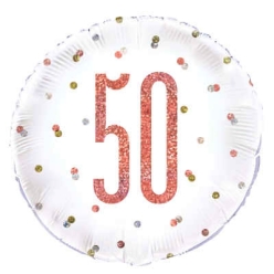 Rose Gold Glitz Age 50 Large Foil Balloon