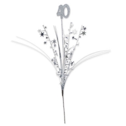 40th Birthday Silver Metallic Star Spray - 23