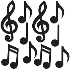 Musical Notes Silhouettes - 10pk