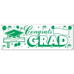 Graduation - Green Congrats Grad Banner
