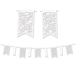 Mr & Mrs 12ft Die-Cut Pennant Banner