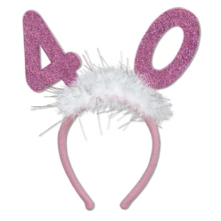 40th Birthday Glittered Bopper w/Marabou